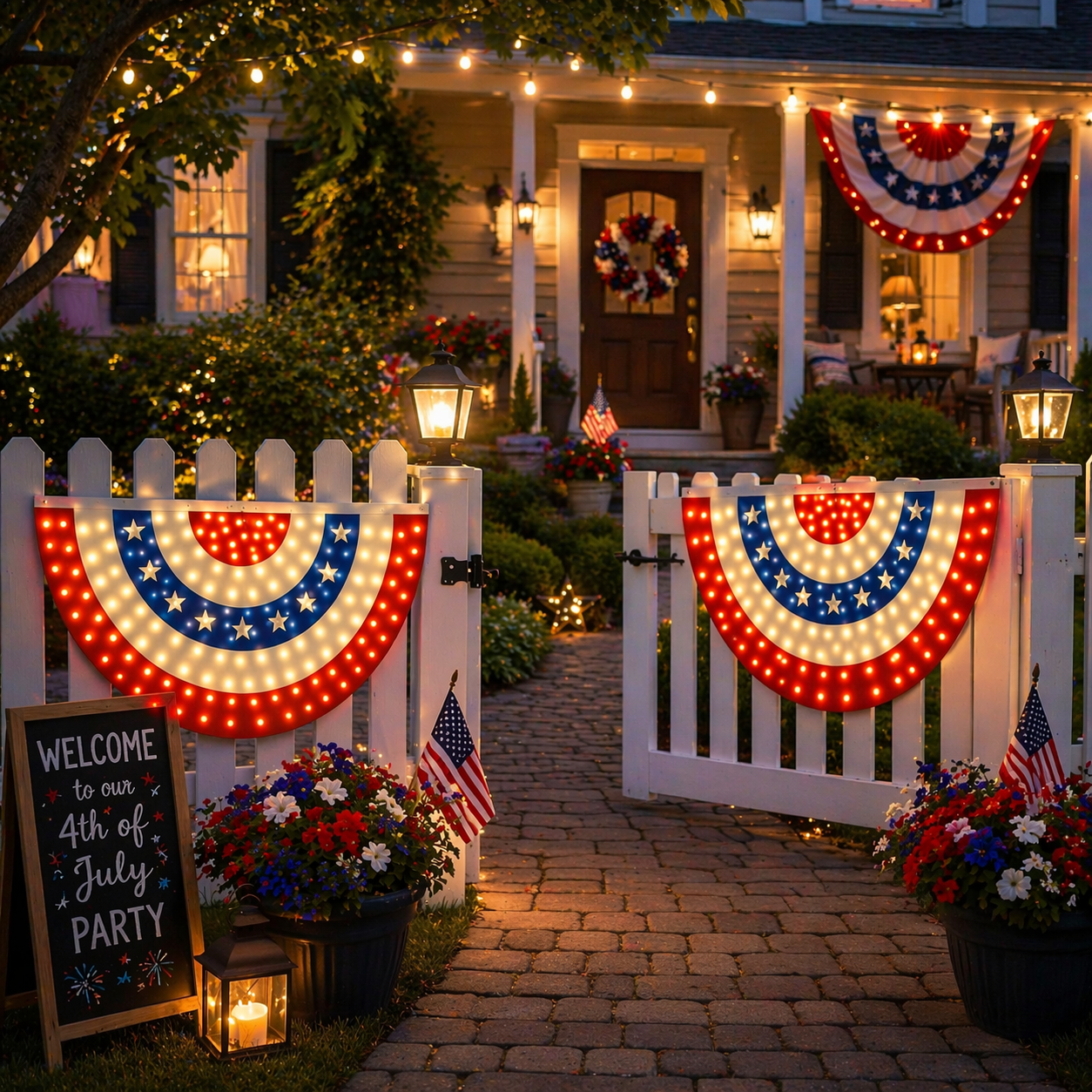 3 x 6 Ft LED Patriotic Bunting Banner for America’s 250th-EASESTER