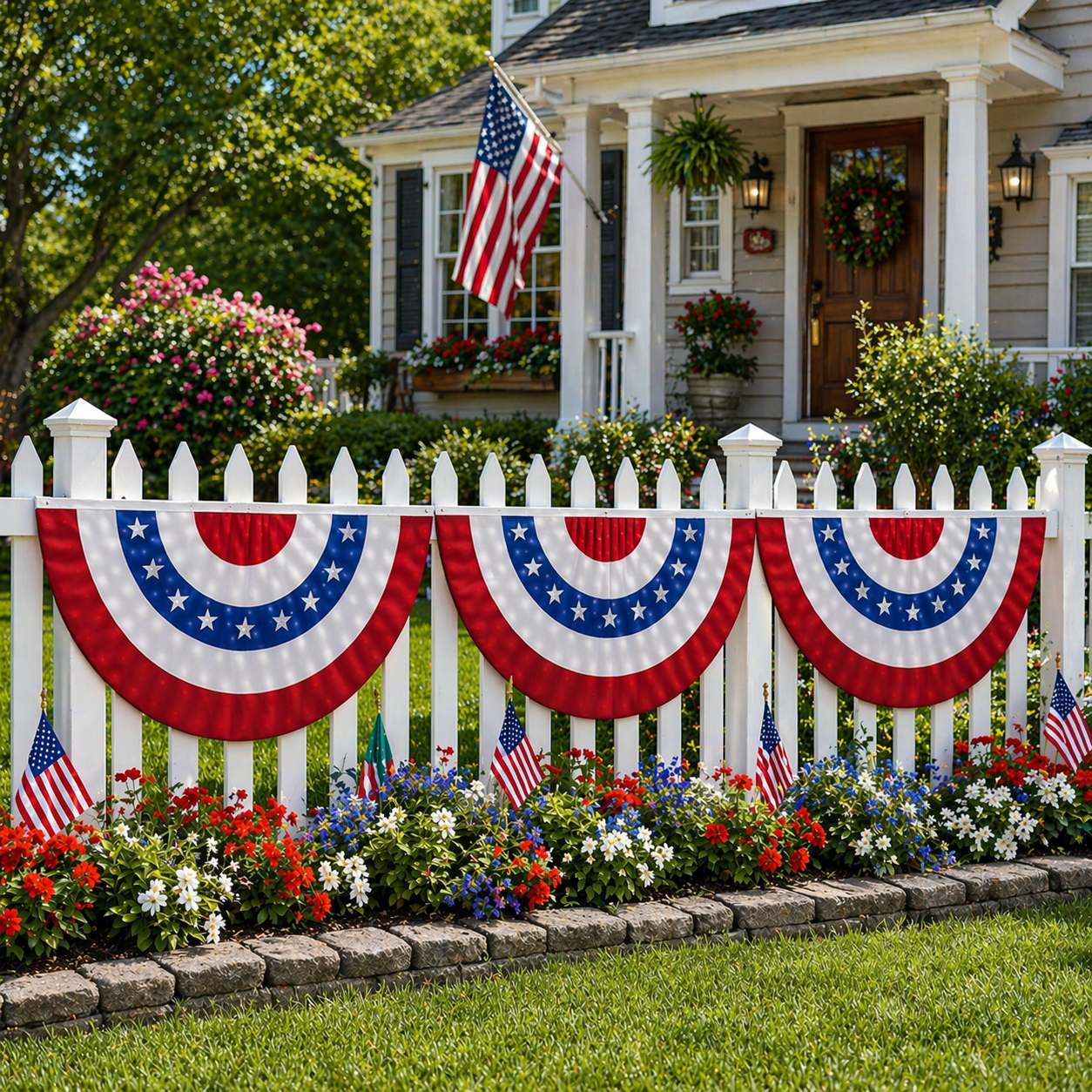 3 x 6 Ft LED Patriotic Bunting Banner for America’s 250th-EASESTER