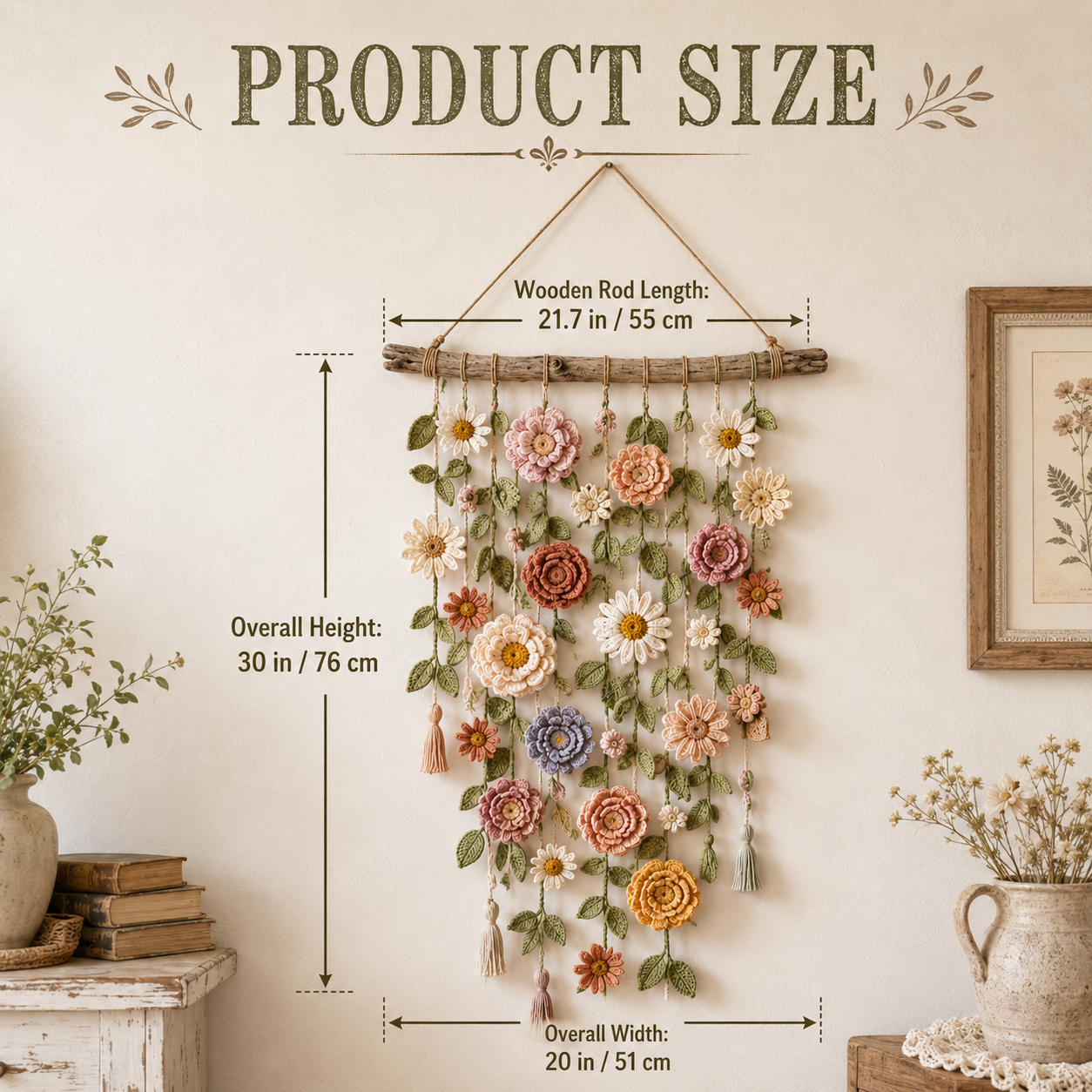 Boho Crochet Flower Wall Hanging Decor-EASESTER