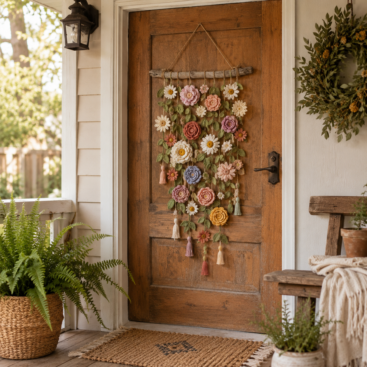 Boho Crochet Flower Wall Hanging Decor-EASESTER