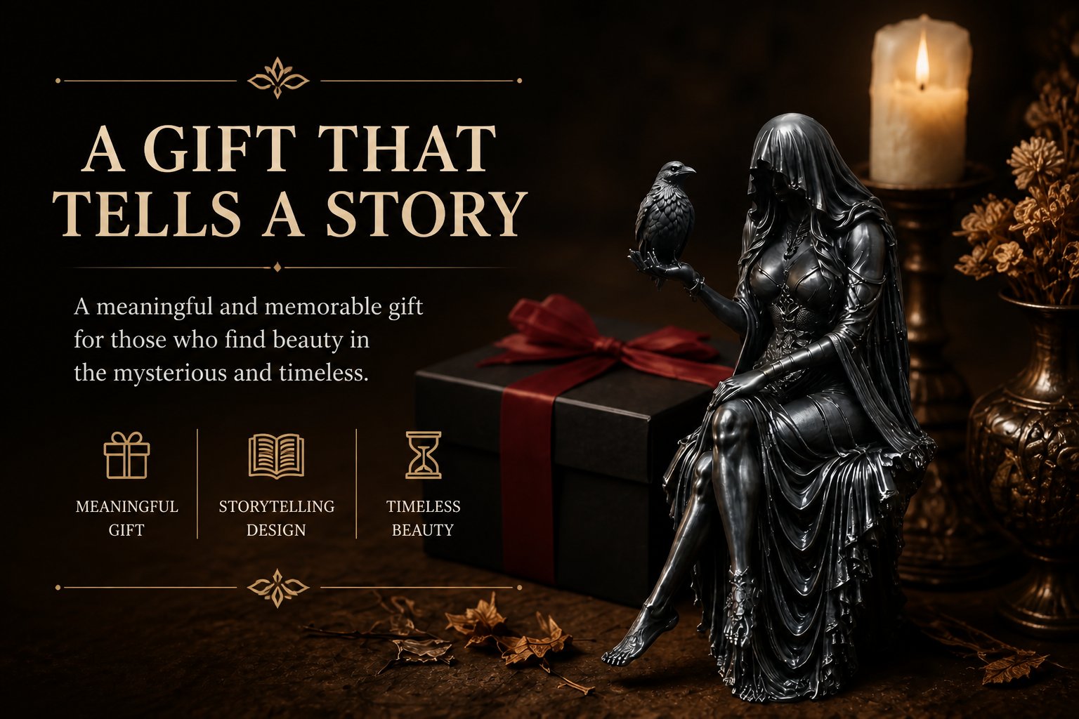 🔥Last Day 50% OFF 🖤 Gothic Raven Shelf Sitter Statue-EASESTER
