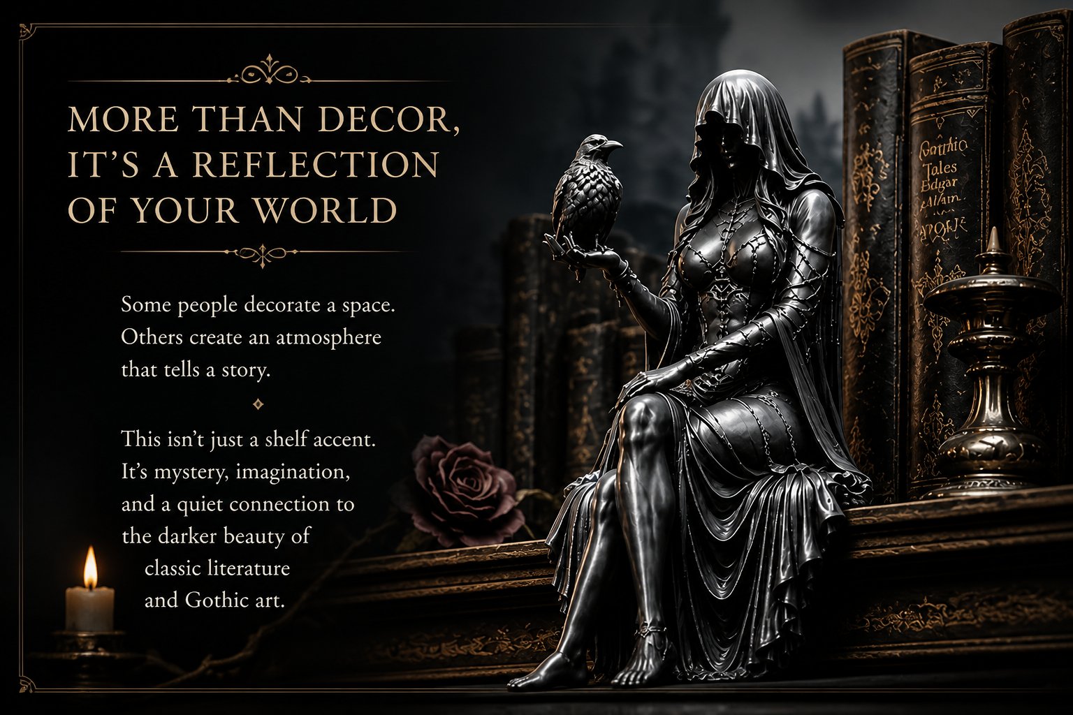 🔥Last Day 50% OFF 🖤 Gothic Raven Shelf Sitter Statue-EASESTER