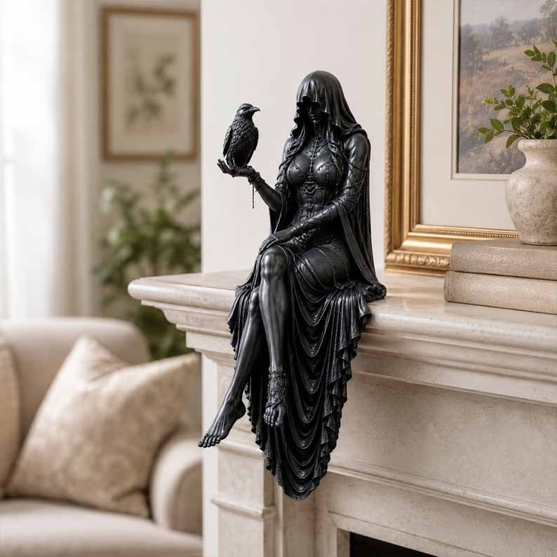 🔥Last Day 50% OFF 🖤 Gothic Raven Shelf Sitter Statue-EASESTER