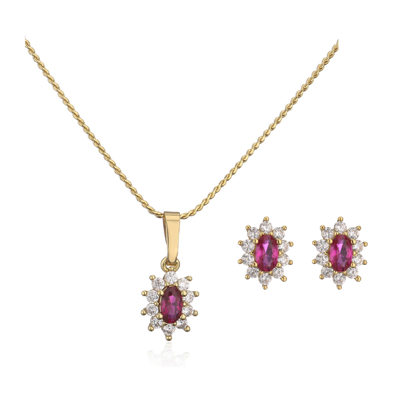 Sun Flower Oval Ring / Necklace / Set