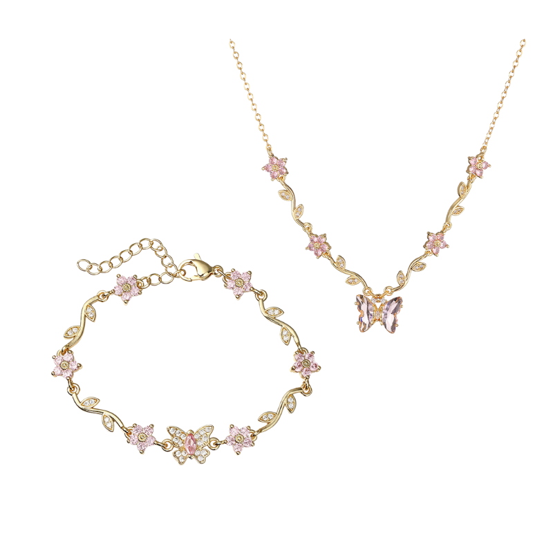 Five-Petal Flower & Bow Bracelet / Necklace