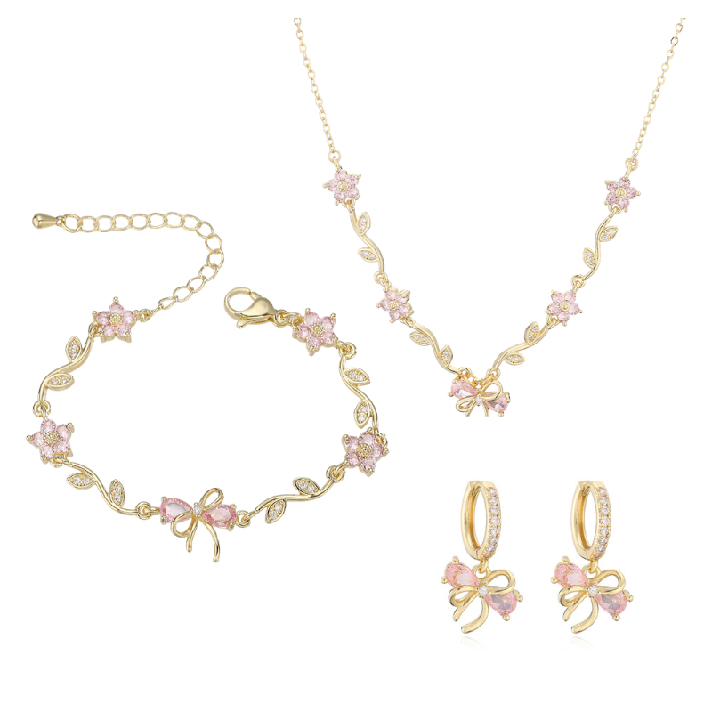 Bow Bracelet / Earrings / Necklace / Set