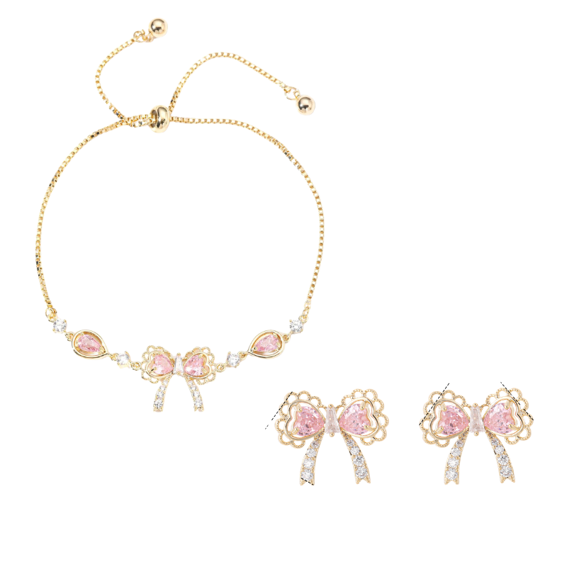 Lace Bow Bracelet / Earrings / Set