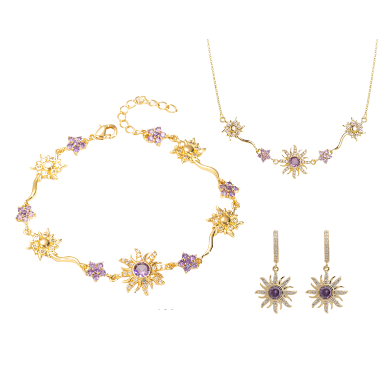 Sun Flower Bracelet / Earrings / Necklace / Set