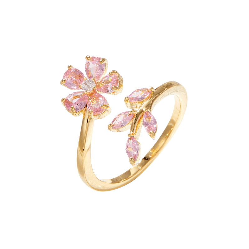 Floral Branch Leaf Ring