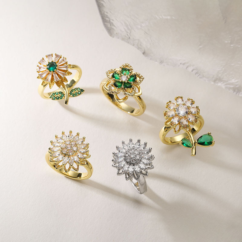 Sun flower Spinning Ring