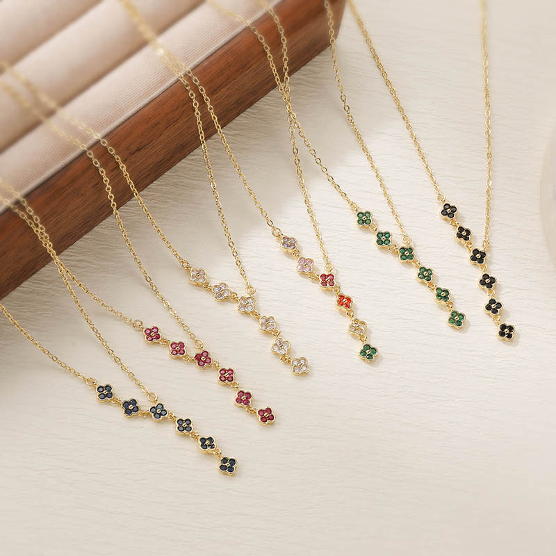 Four Sakura Tassel Necklace