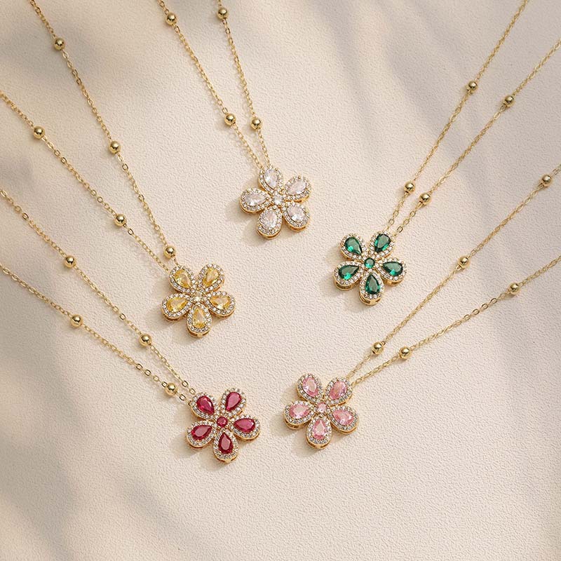 Five Petal Flower Necklace / Ring / Set