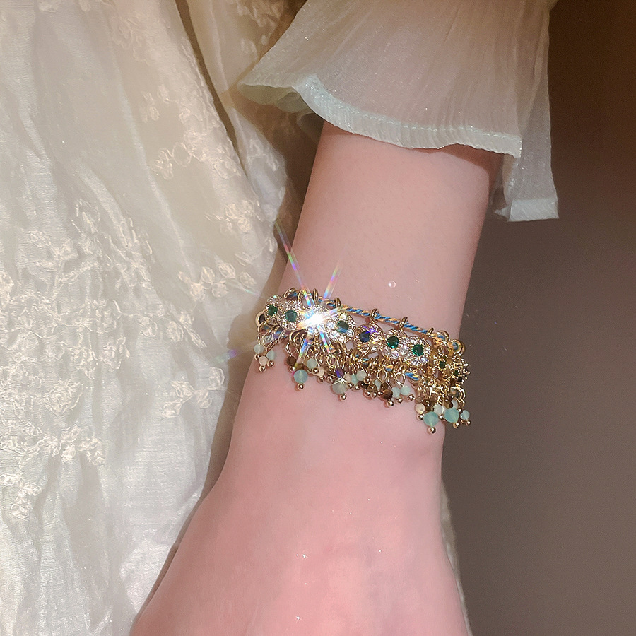 Stellar Wanderer Zircon Tassel Braided Bracelet