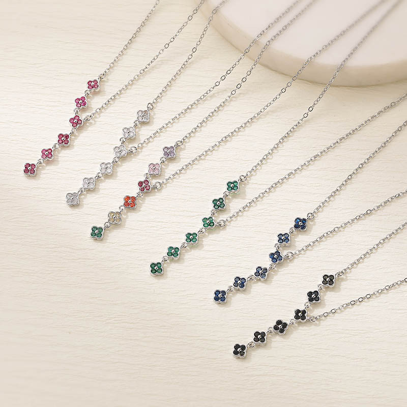 Four Sakura Tassel Necklace