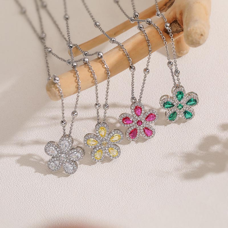 Five Petal Flower Necklace / Ring / Set
