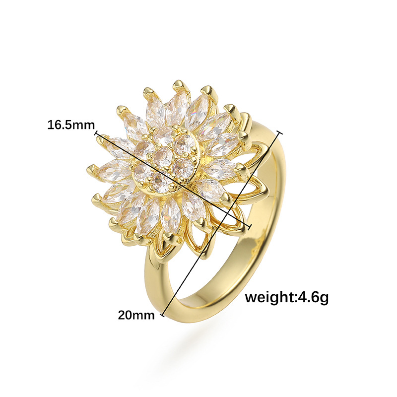 Sun flower Spinning Ring