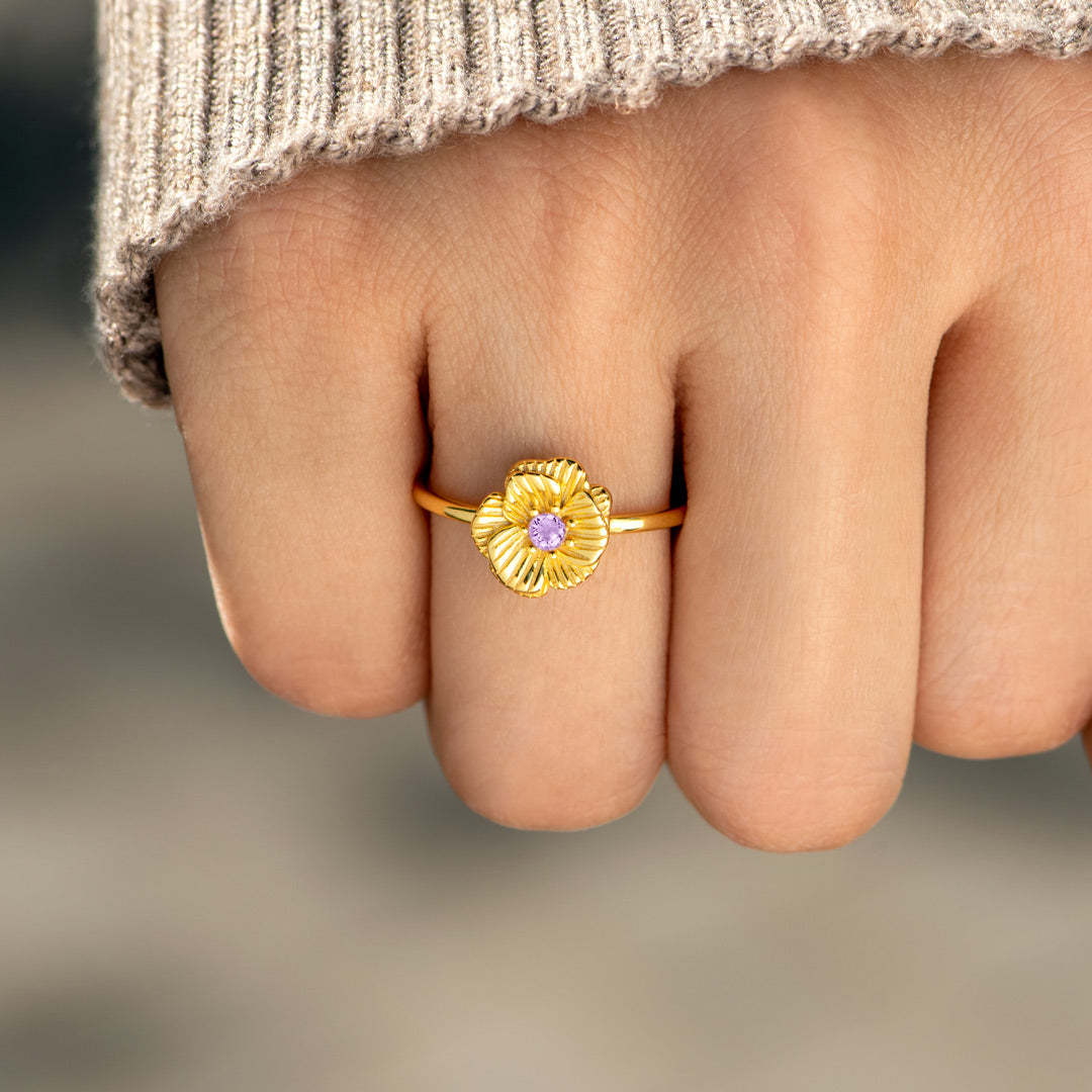 12 Months Birth Flower Pendant Necklace / Ring