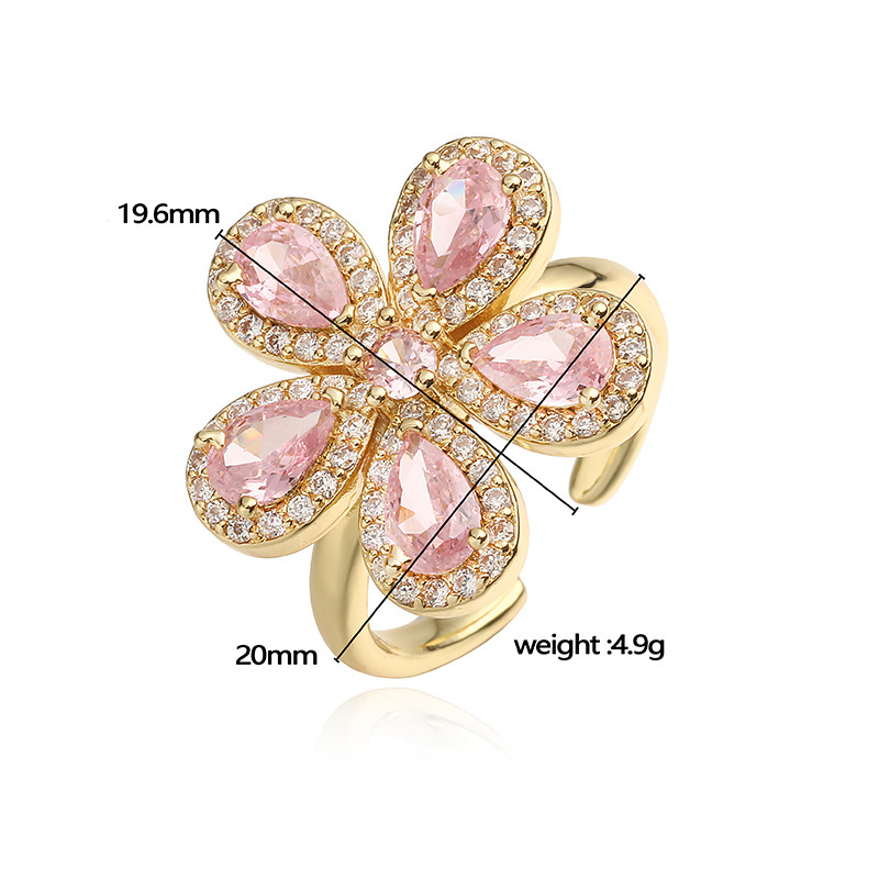 Five Petal Flower Necklace / Ring / Set