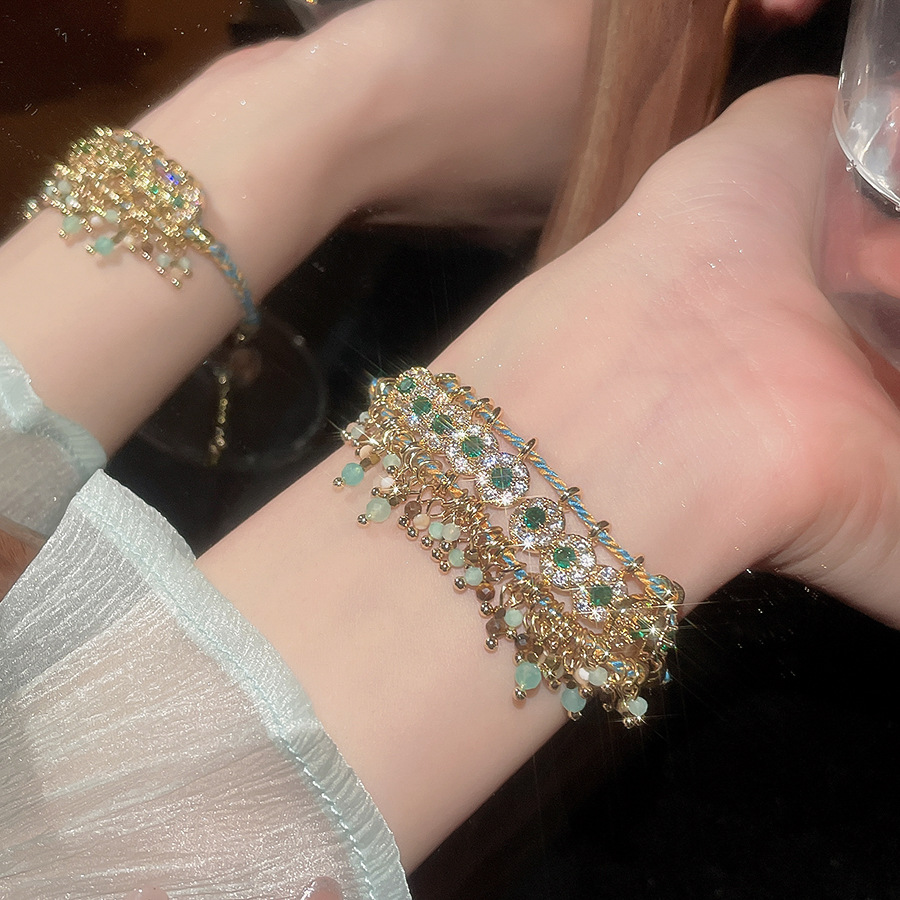 Stellar Wanderer Zircon Tassel Braided Bracelet
