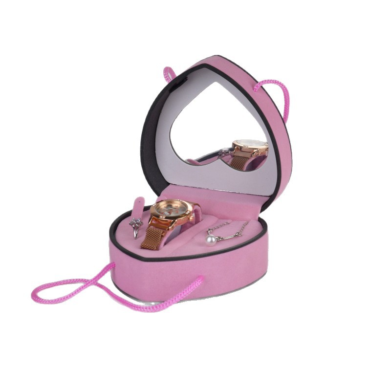 Heart Shaped Flip Jewelry Gift Box with Handle