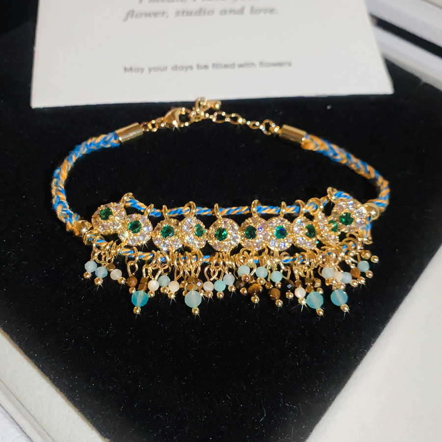 Stellar Wanderer Zircon Tassel Braided Bracelet