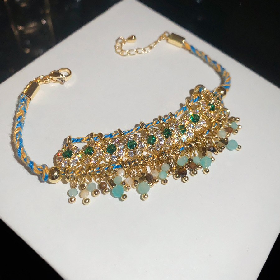 Stellar Wanderer Zircon Tassel Braided Bracelet