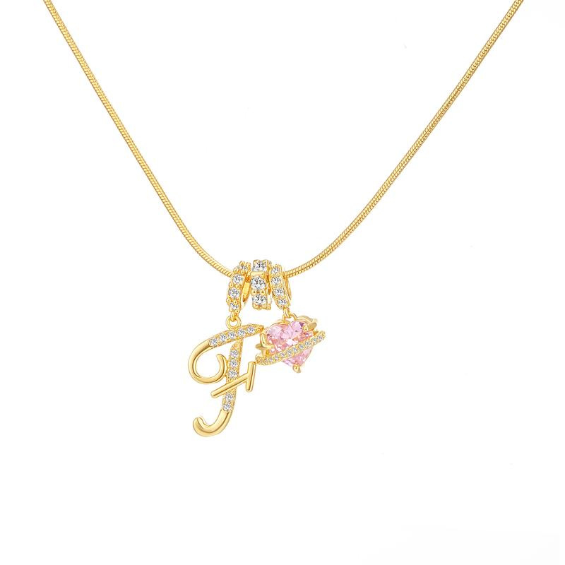 [Copy]Dainty Heart Initial Letter DIY Necklace Series, 22K Gold Plated Stainless Steel Chain with Zircon Pendant