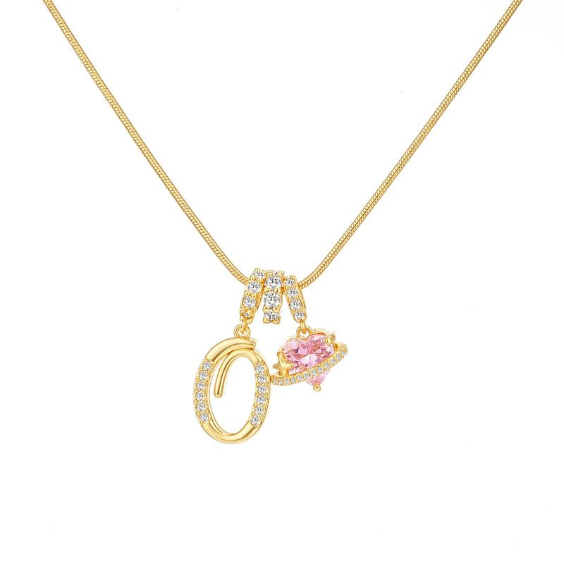[Copy]Dainty Heart Initial Letter DIY Necklace Series, 22K Gold Plated Stainless Steel Chain with Zircon Pendant