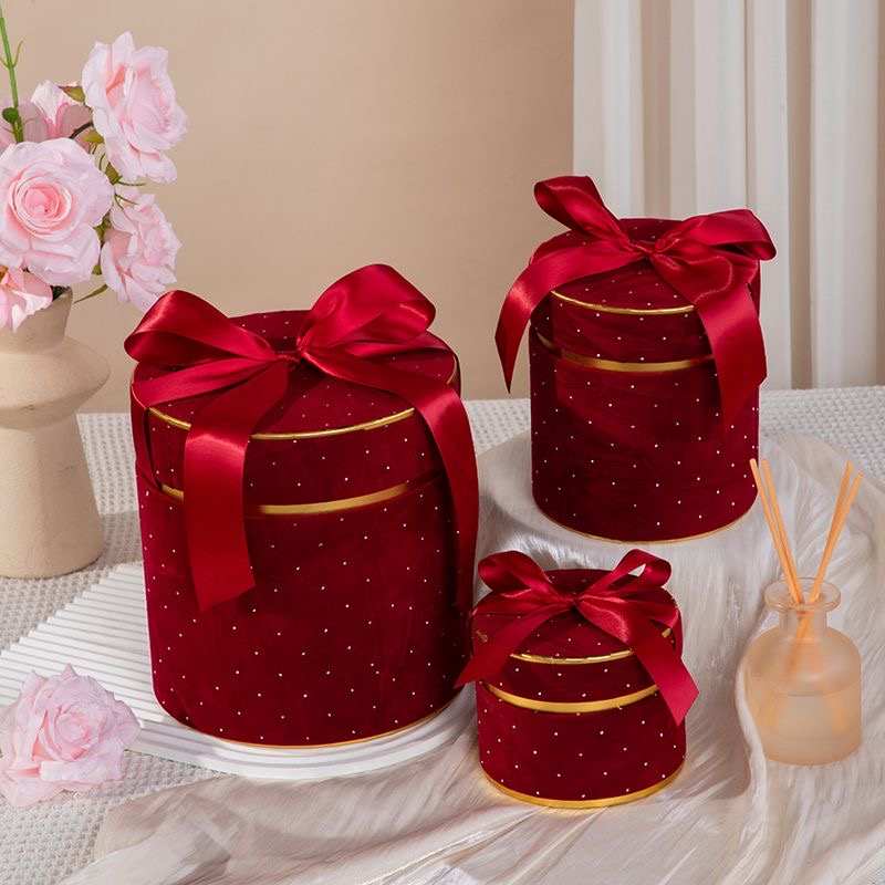 Lavender Glitter Jewelry Gift Box with Satin Ribbon Bow
