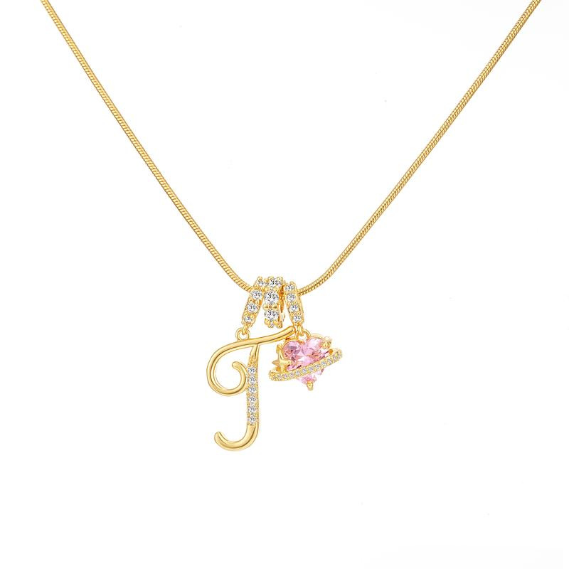 [Copy]Dainty Heart Initial Letter DIY Necklace Series, 22K Gold Plated Stainless Steel Chain with Zircon Pendant