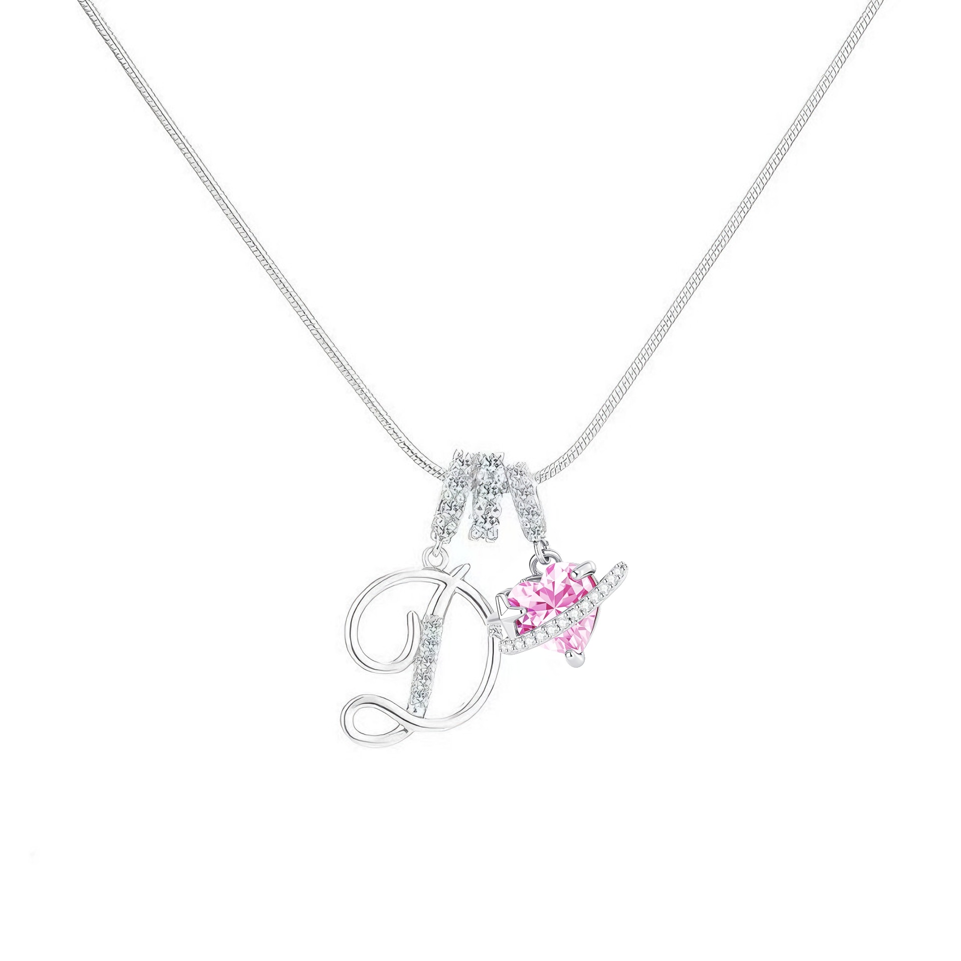 [Copy]Dainty Heart Initial Letter DIY Necklace Series, 22K Gold Plated Stainless Steel Chain with Zircon Pendant