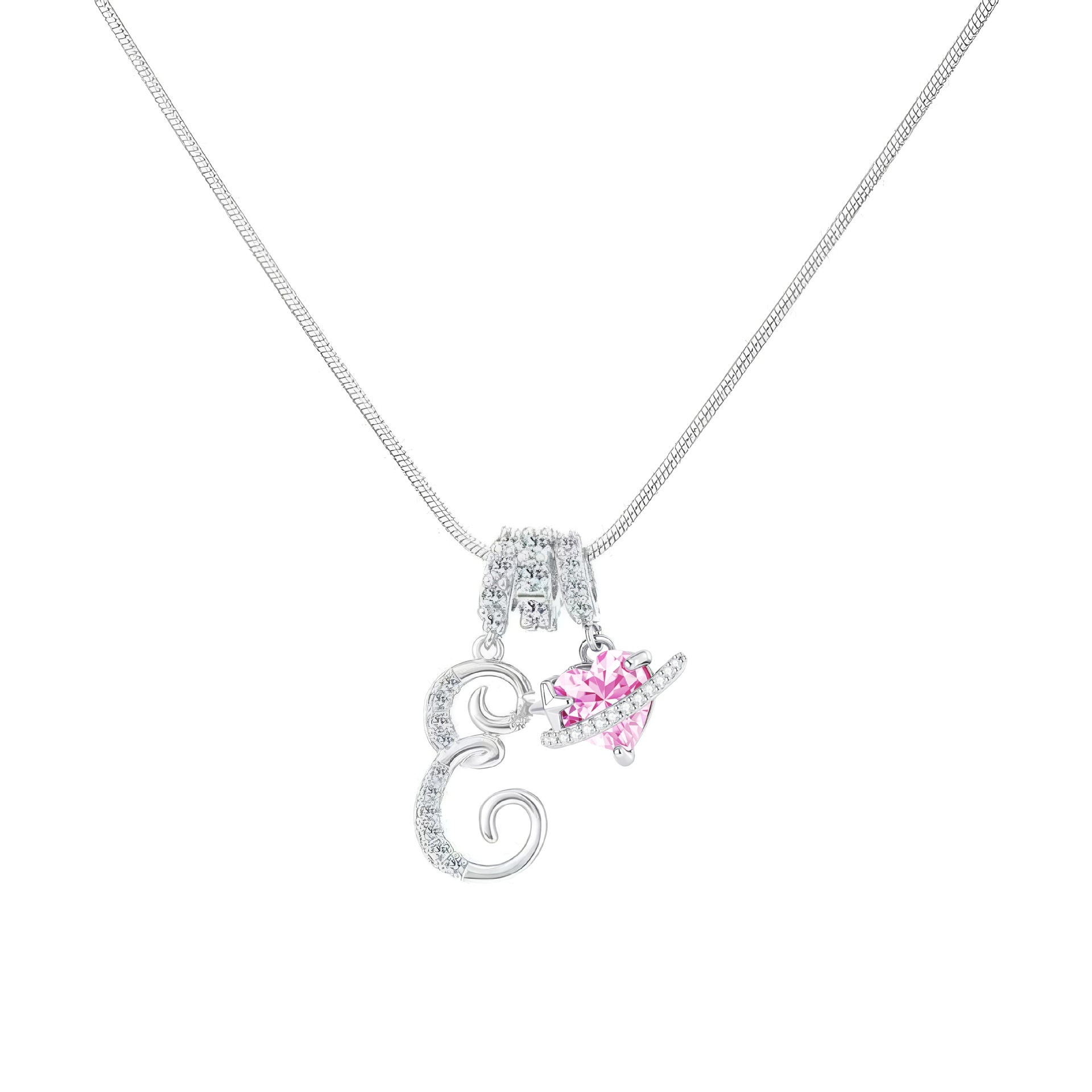 [Copy]Dainty Heart Initial Letter DIY Necklace Series, 22K Gold Plated Stainless Steel Chain with Zircon Pendant