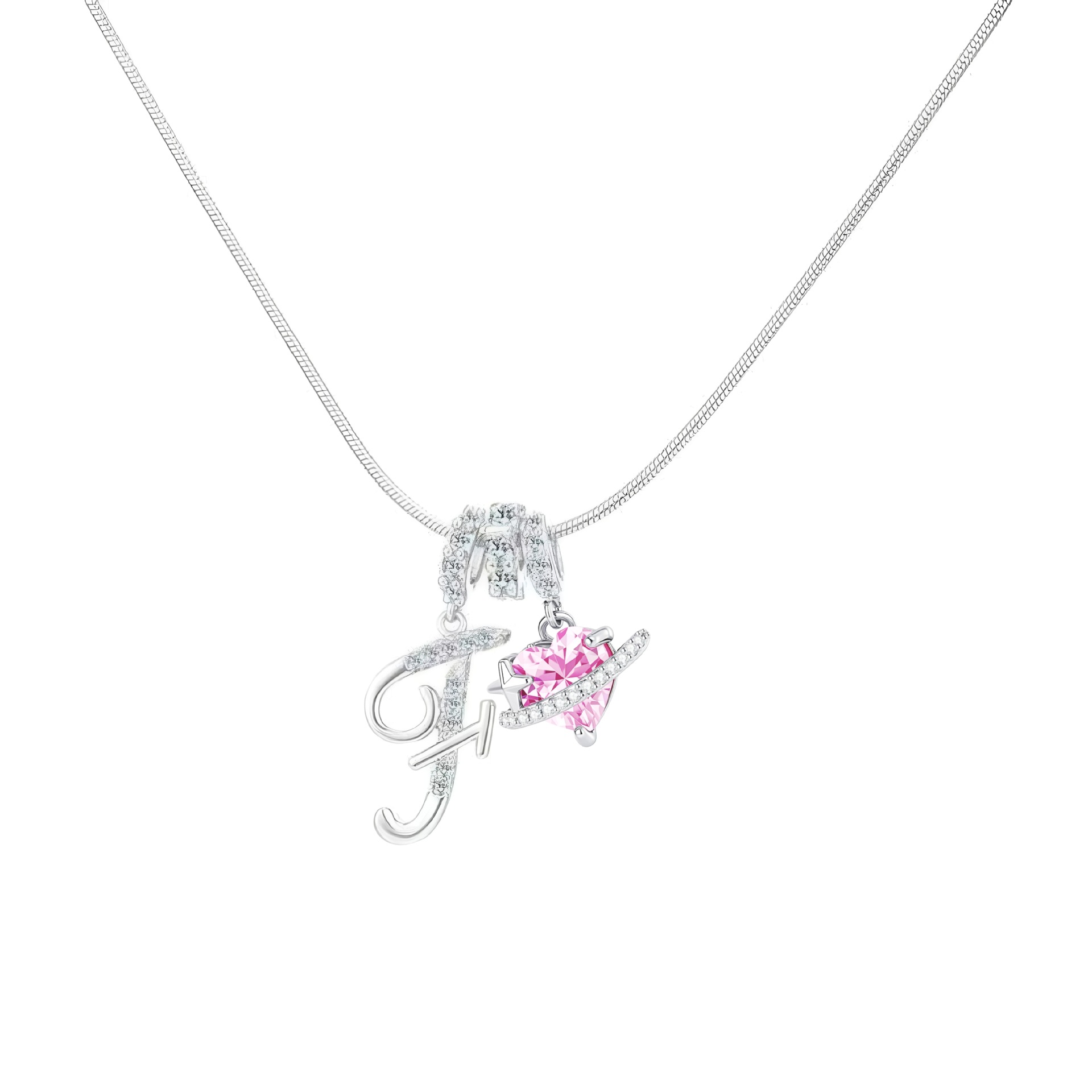 [Copy]Dainty Heart Initial Letter DIY Necklace Series, 22K Gold Plated Stainless Steel Chain with Zircon Pendant