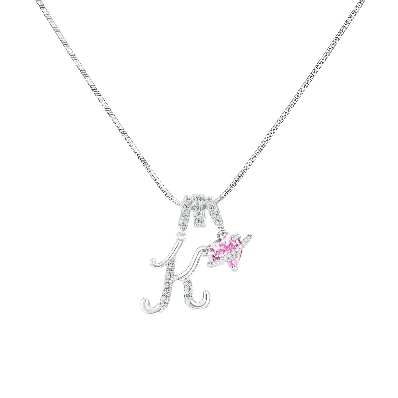 [Copy]Dainty Heart Initial Letter DIY Necklace Series, 22K Gold Plated Stainless Steel Chain with Zircon Pendant