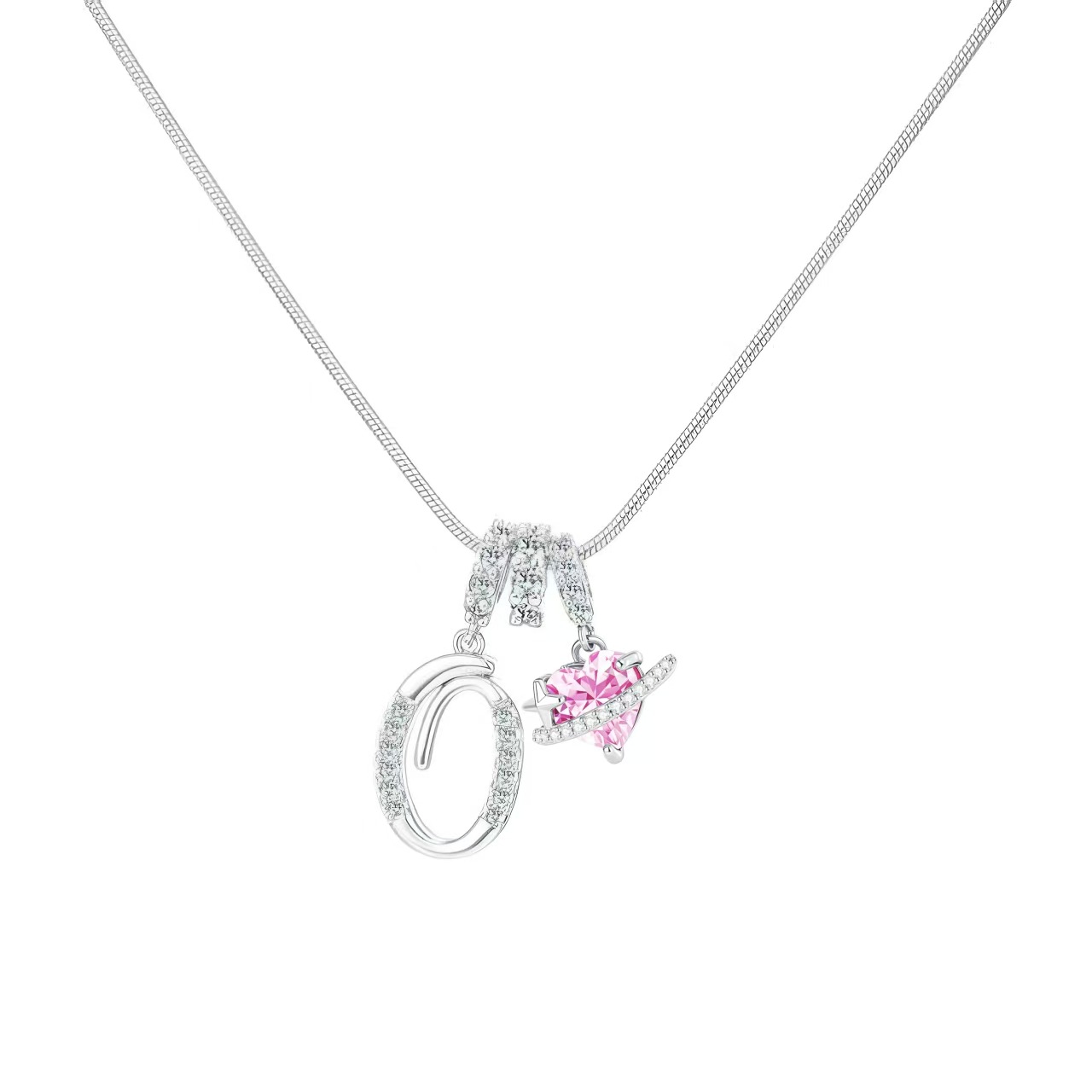 [Copy]Dainty Heart Initial Letter DIY Necklace Series, 22K Gold Plated Stainless Steel Chain with Zircon Pendant
