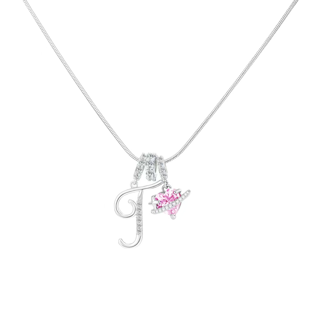 [Copy]Dainty Heart Initial Letter DIY Necklace Series, 22K Gold Plated Stainless Steel Chain with Zircon Pendant