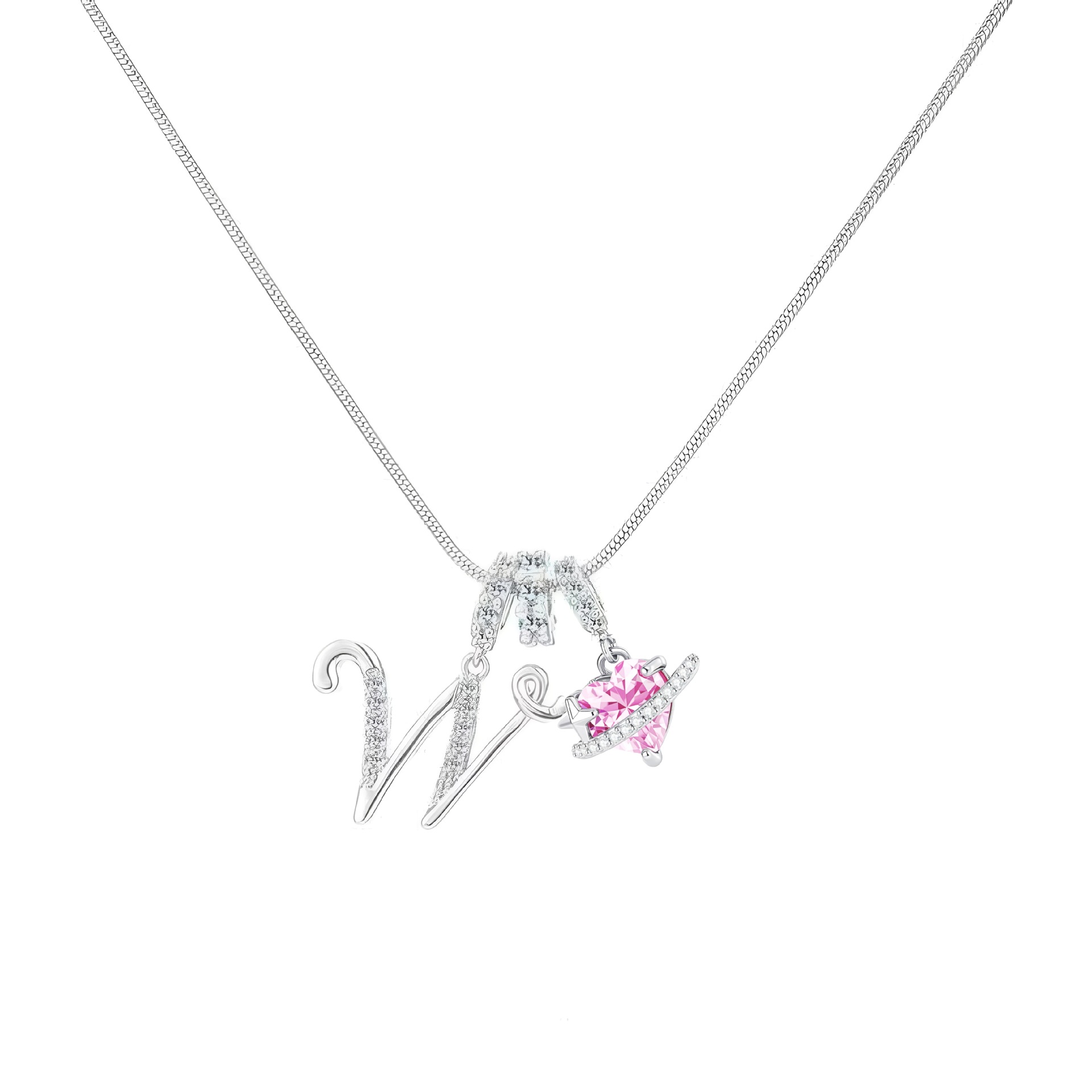 [Copy]Dainty Heart Initial Letter DIY Necklace Series, 22K Gold Plated Stainless Steel Chain with Zircon Pendant