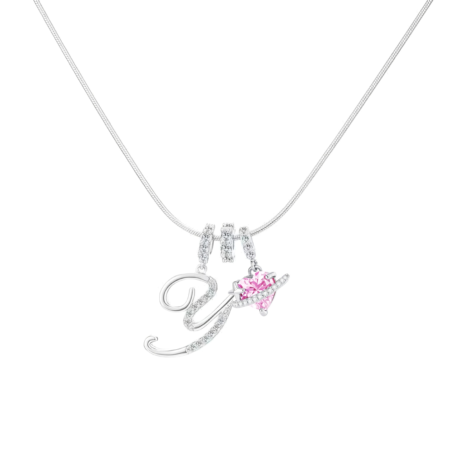 [Copy]Dainty Heart Initial Letter DIY Necklace Series, 22K Gold Plated Stainless Steel Chain with Zircon Pendant