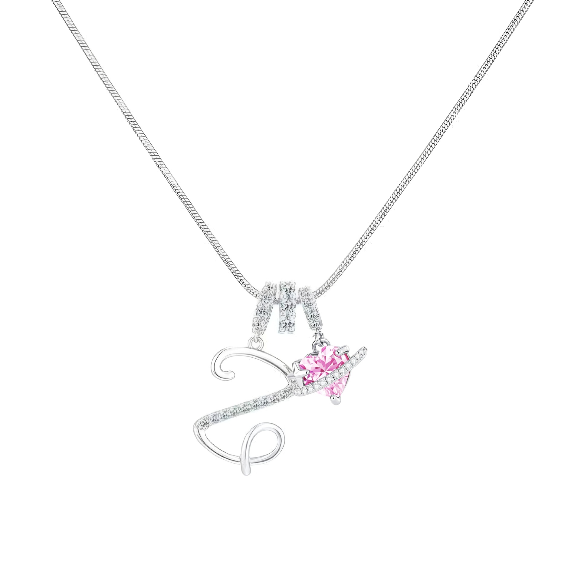 [Copy]Dainty Heart Initial Letter DIY Necklace Series, 22K Gold Plated Stainless Steel Chain with Zircon Pendant
