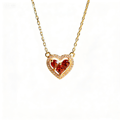 Ruby heart -【Necklace】| 925 silver