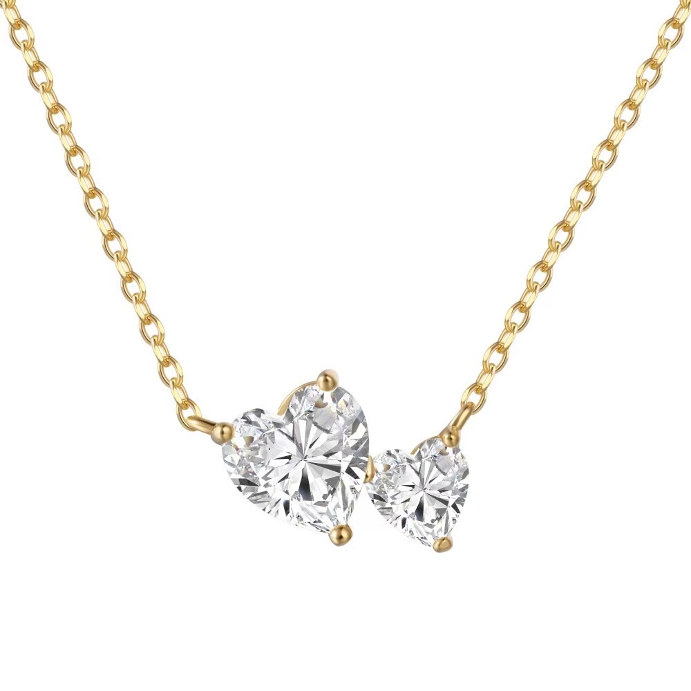 Heart zirconia -【Necklace/Earrings】| 925 silver