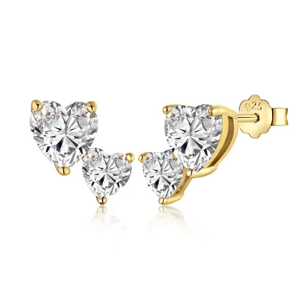 Heart zirconia -【Necklace/Earrings】| 925 silver