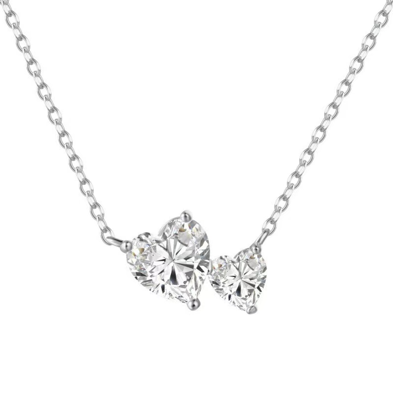 Heart zirconia -【Necklace/Earrings】| 925 silver