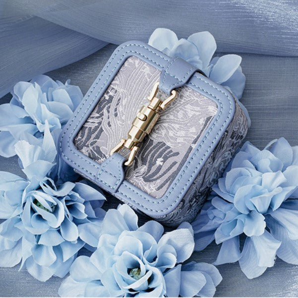 Embroidered Travel Jewelry Box, Portable Small Jewellery Storage Case