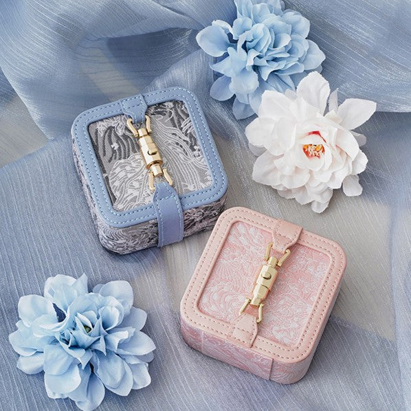 Embroidered Travel Jewelry Box, Portable Small Jewellery Storage Case