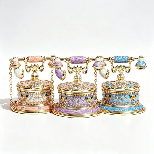 Enamel Jewelry Box & Phone Decor