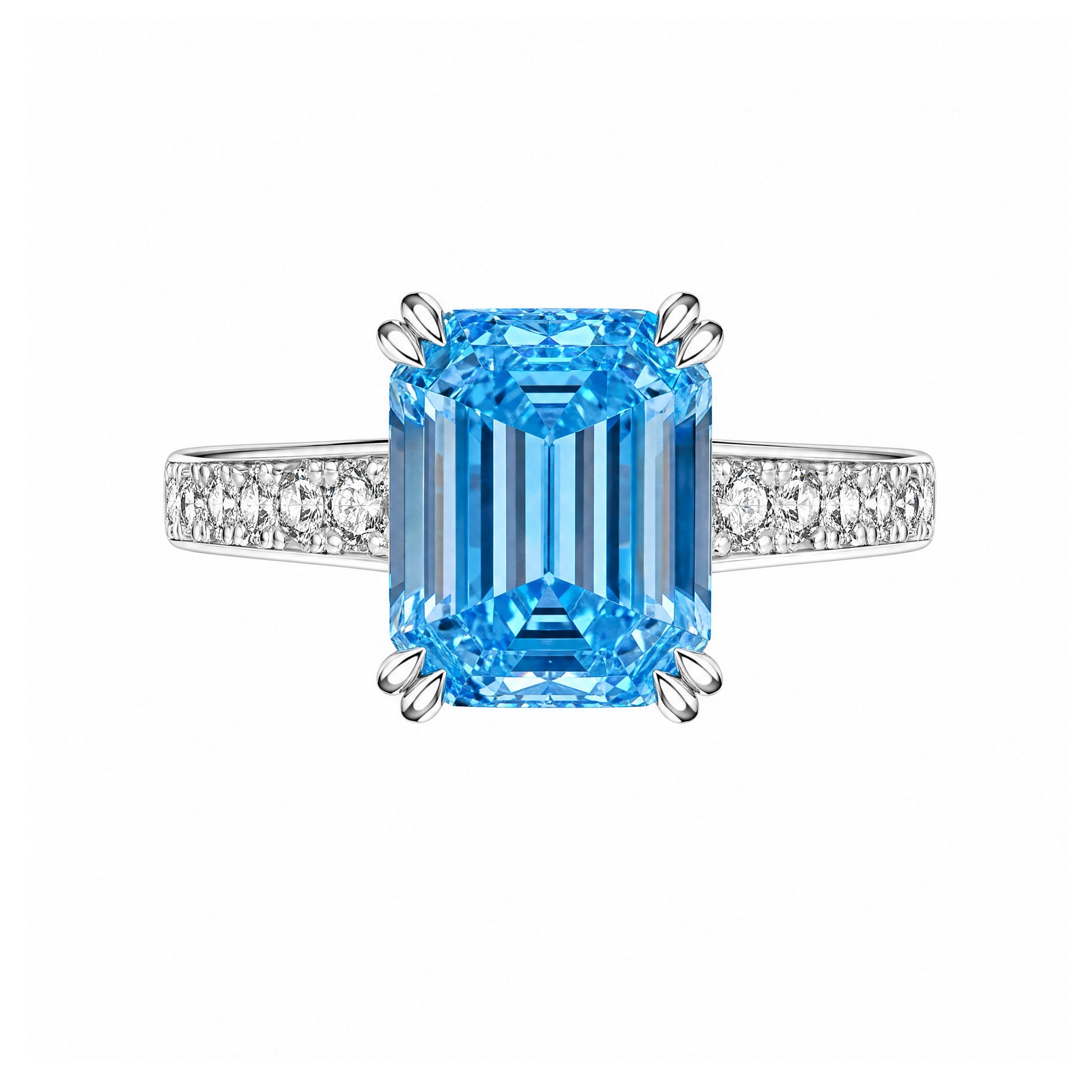 4ct Icy Blue Statement Ring