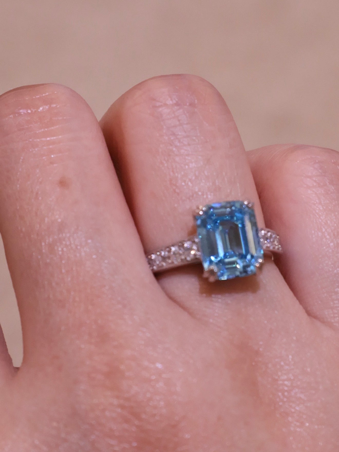 4ct Icy Blue Statement Ring