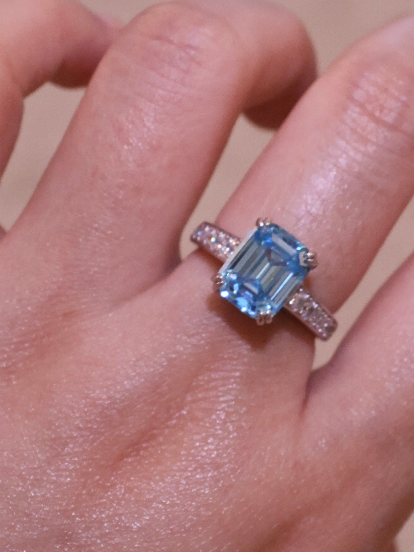 4ct Icy Blue Statement Ring