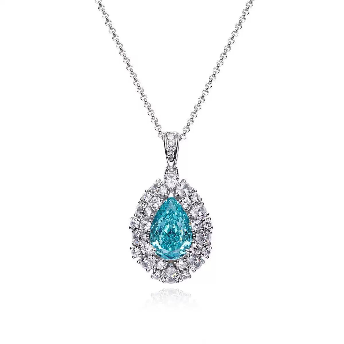 Blue / Green Shaped Paraiba-Inspired Necklace / Ring